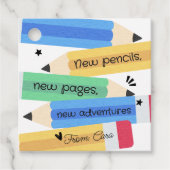 先生ペンシルスクールスクエアメッセージカード フェイバータグ (正面)