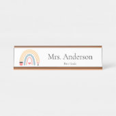 先生ペンシルレインボープレスクール デスクネームプレート (正面)