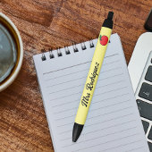 先生ペン(名前とAppleイラストレーション) 黒ボールペン