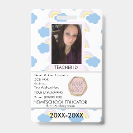 先生ホームスクーリングスクールママIDレインボー バッジ