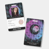 先生ホームスクールMOM IDトロピカルシェイプ バッジ (表裏)