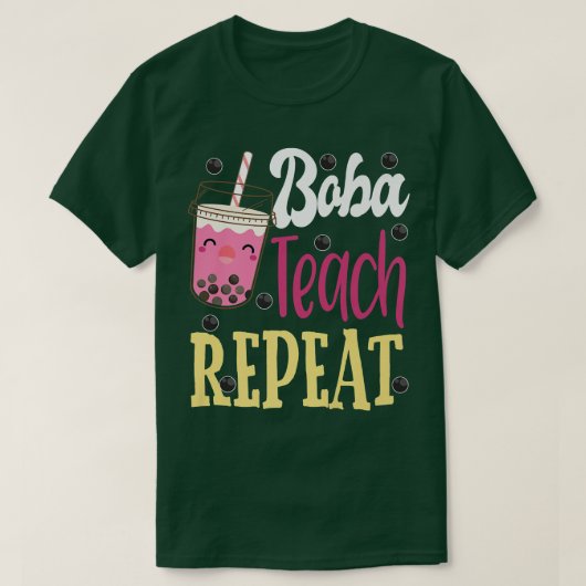 先生ボバブルティー新学期初日F Tシャツ (デザイン正面)