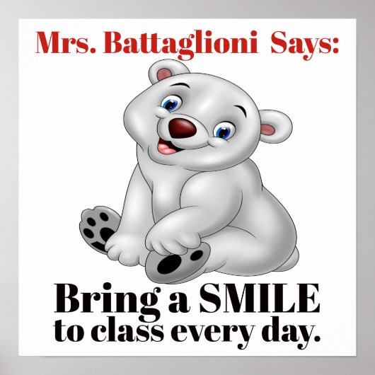 先生ポスター – 現状のまま、または変更文字 ポスター (正面)