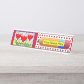 先生ポップ・アートの、アート、名前の追加 デスクネームプレート (正面)