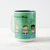 先生マグと若者 ツートーンマグカップ (正面左)