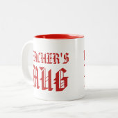 先生マグカップ |かわいい明るいおもしろいユーモアのスローガン ツートーンマグカップ (正面左)