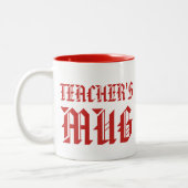 先生マグカップ |かわいい明るいおもしろいユーモアのスローガン ツートーンマグカップ (左)
