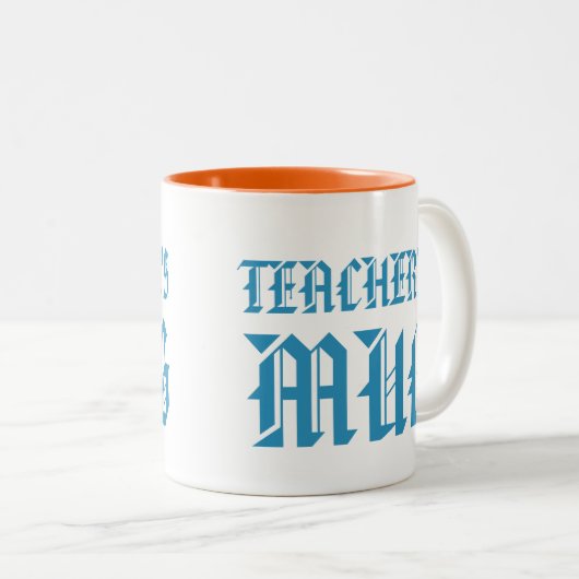 先生マグカップ |かわいい明るいおもしろいユーモアのスローガン ツートーンマグカップ (正面右)