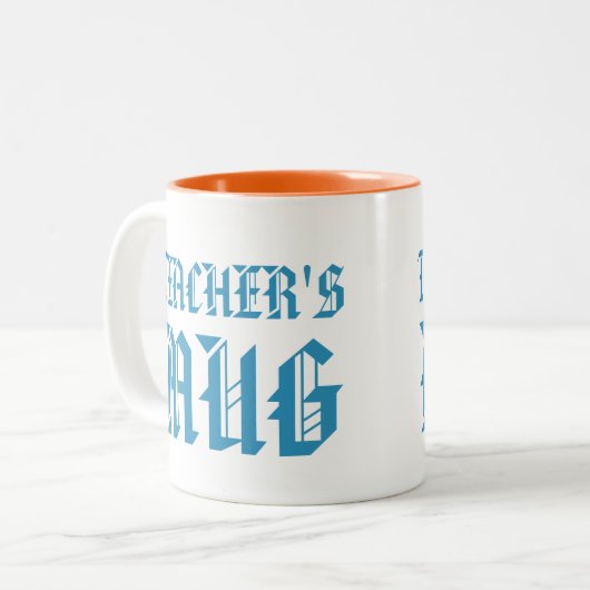 先生マグカップ |かわいい明るいおもしろいユーモアのスローガン ツートーンマグカップ (正面左)