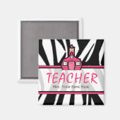 先生マグネット – 黒ゼブラ印刷 マグネット (正面/裏面)