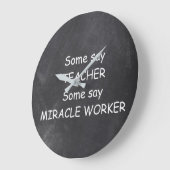 先生ミラクルワーカーシャルボードデザインギフトアイディア ラージ壁時計 (傾斜)