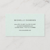 先生ミントグリーンシンプルレッドアップルエレガント 名刺 (裏面)