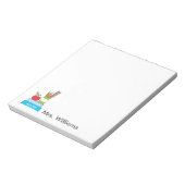 先生メモ帳と可愛い本とリンゴ ノートパッド (回転)