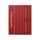 先生メモ帳(赤) ノートパッド (回転)