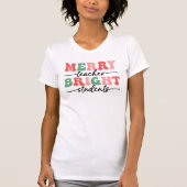 先生メリー学生の明るいクリスマス Tシャツ (正面)