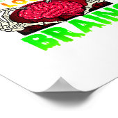 先生メンズスケルトンハンドハートハロウィーン ポスター (角)