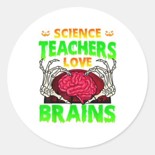 先生メンズスケルトンハンドハートハロウィーン ラウンドシール (正面)