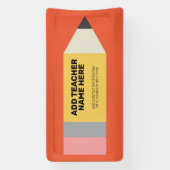 先生モダンと教室情報を含む鉛筆 横断幕 (縦)