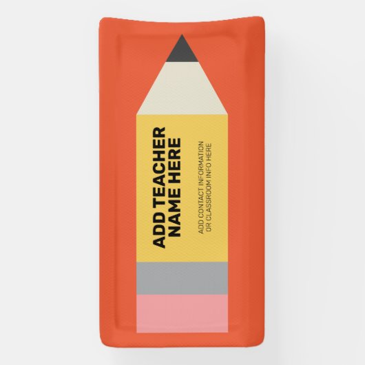 先生モダンと教室情報を含む鉛筆 横断幕 (縦)