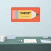 先生モダンと教室情報を含む鉛筆 横断幕 (トレードショー)