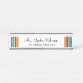 先生モダンパーソナライズされた デスクネームプレート (正面)