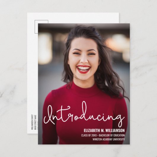 先生モダン写真のカスタム紹介 案内ポストカード (正面/裏面)