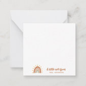 先生モダン名前をカスタムするボホレインボーサン ノートカード (正面)