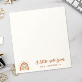 先生モダン名前をカスタムするボホレインボーサン ノートパッド