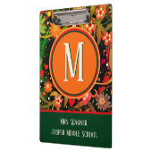 先生モノグラム名フローラ学校情報 クリップボード (左)