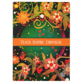 先生モノグラム名フローラ学校情報 クリップボード (裏面)