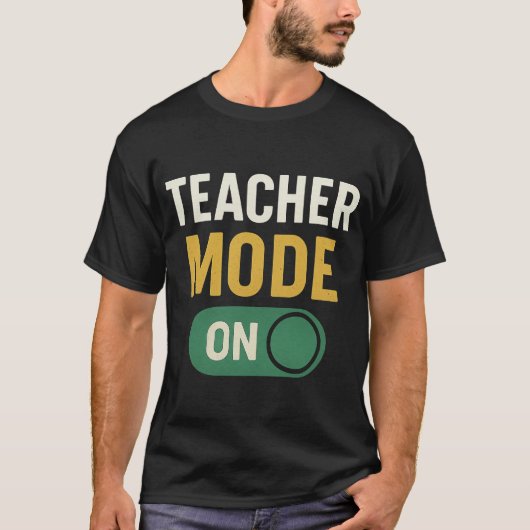 先生モードオンおもしろい新学期 Tシャツ (正面)