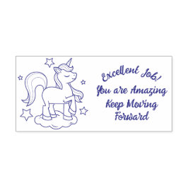 先生ユニコーン良い仕事、よく行われた宿題の女の子 セルフインキングスタンプ