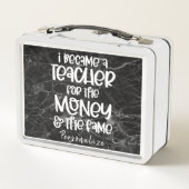 先生ユーモアおもしろい引用文へパーソナライズされた メタルランチボックス (裏面)