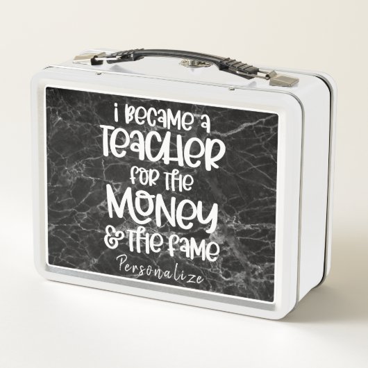 先生ユーモアおもしろい引用文へパーソナライズされた メタルランチボックス (裏面)