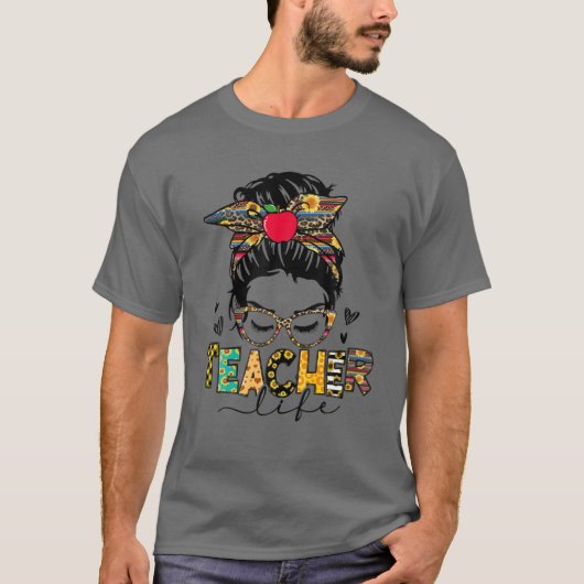 先生ライフメッシーバンヘアウィメンズデイ Tシャツ (正面)