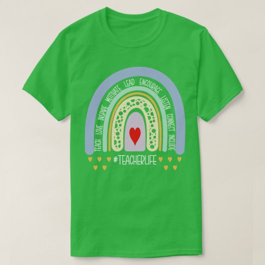 先生ライフレインボー Tシャツ (デザイン正面)