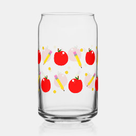 先生ライフ可愛いスクールカンガラスラップ ガラス缶