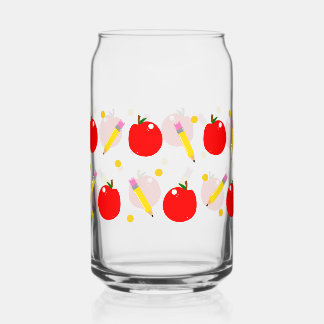 先生ライフ可愛いスクールカンガラスラップ ガラス缶