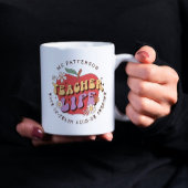 先生ライフ教えウェイクパーソナライズされたスクール名 コーヒーマグカップ