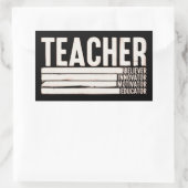 先生ライフ新学期 長方形シール (バッグ)