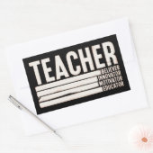 先生ライフ新学期 長方形シール (封筒)