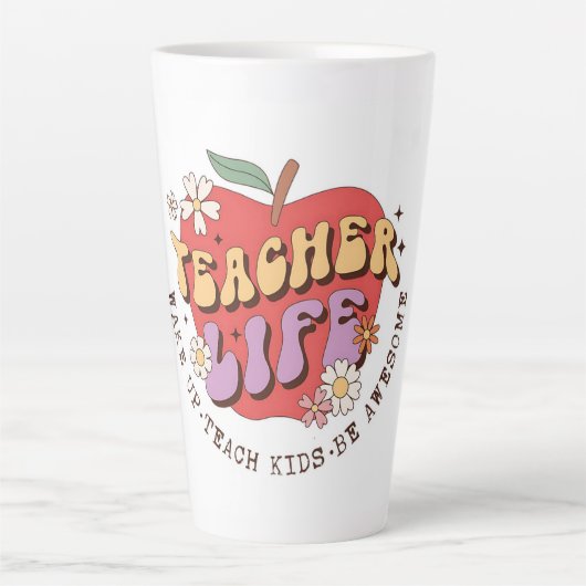 先生ライフ – 教えモーク,インスパイア, カフェラテマグ (正面)