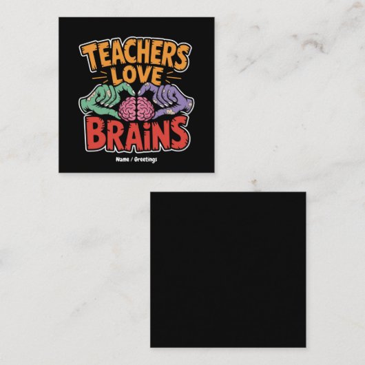 先生ラブブレインズゾンビハンズハートハロウィーン スクエア名刺 (正面/裏面)
