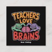 先生ラブブレインズゾンビハンズハートハロウィーン スクエア名刺 (正面)