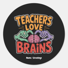 先生ラブブレインズゾンビハンズハートハロウィーン ラウンドシール