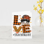 先生ラブメッシーブントルコ女性サンクスギビング カード (黄色い花)