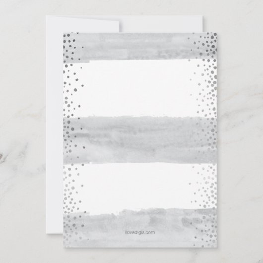 先生リタイアアップルウォーター色グレーのストライプ 招待状 (裏面)