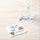 先生リタイアカラフルノスタルジッククラシック スクエアペーパーコースター (インサイチュ)