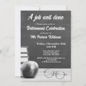 先生リタイアシャルボードアップルブックスノワール 招待状 (正面)