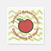 先生リタイアレッドアップルのパーソナライズ スタンダードカクテルナプキン (正面)